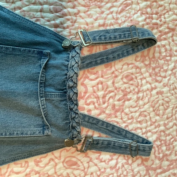 Denim Pocket Pinafore Mini Dress - Picture 5 of 8